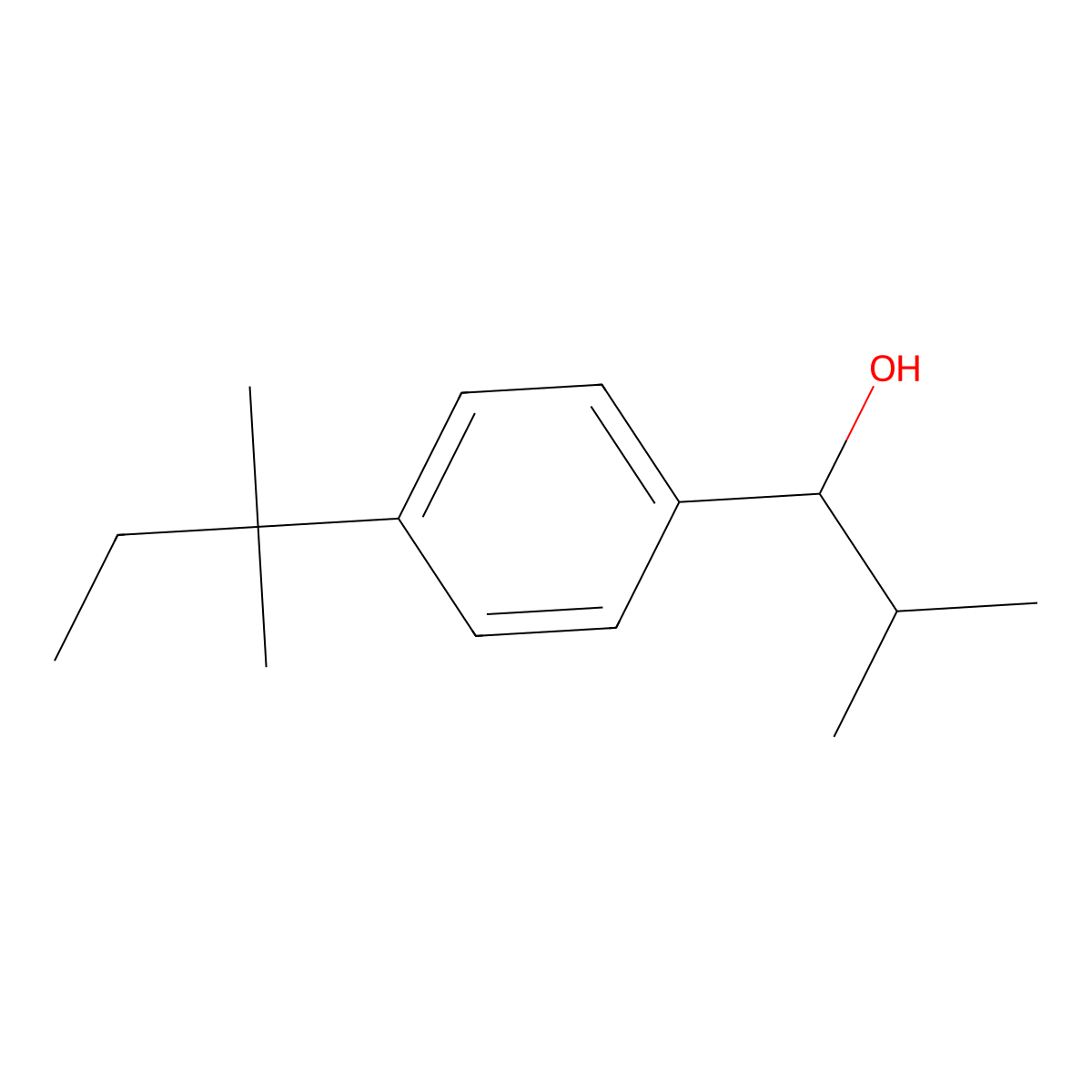 2-Methyl-1-(4-(tert-pentyl)phenyl)propan-1-ol molecular structure, CAS 1522027-00-4