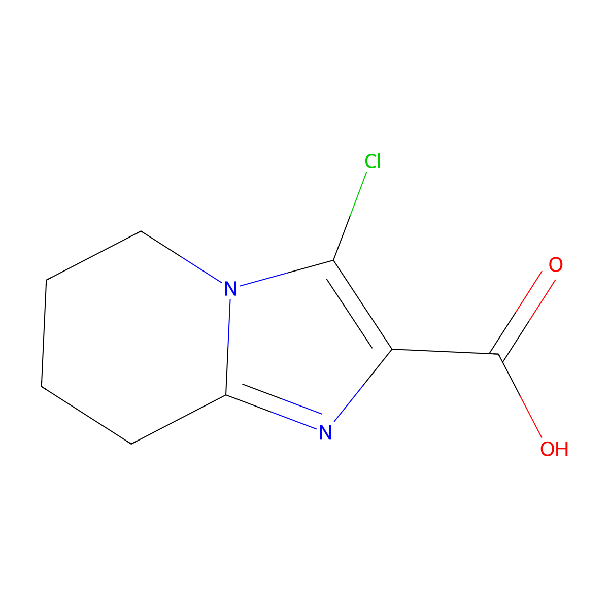 3-Chloro-5H,6H,7H,8H-imidazo[1,2-a]pyridine-2-carboxylic acid molecular structure, CAS 1522028-73-4