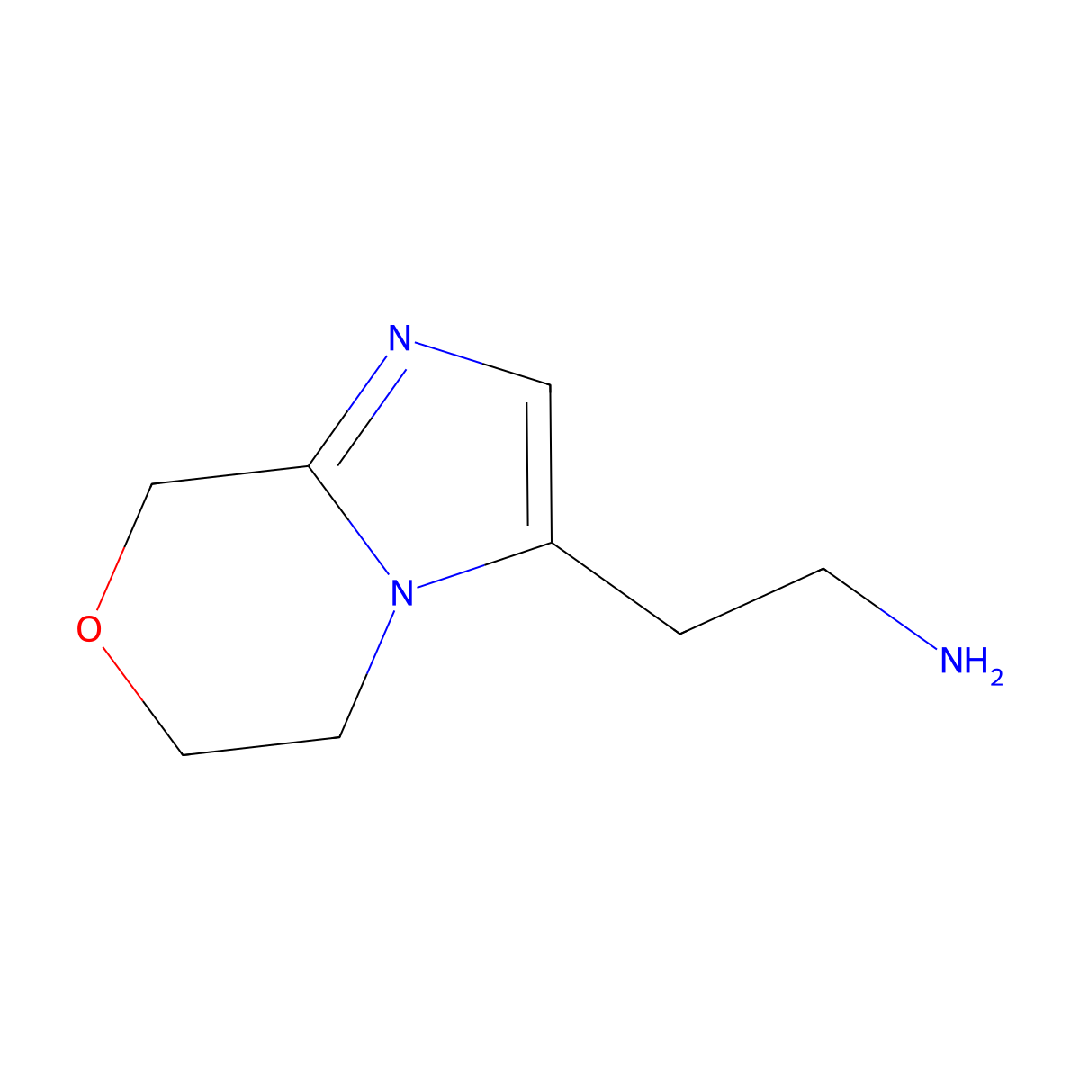 2-{5H,6H,8H-imidazo[2,1-c][1,4]oxazin-3-yl}ethan-1-amine molecular structure, CAS 1522044-39-8