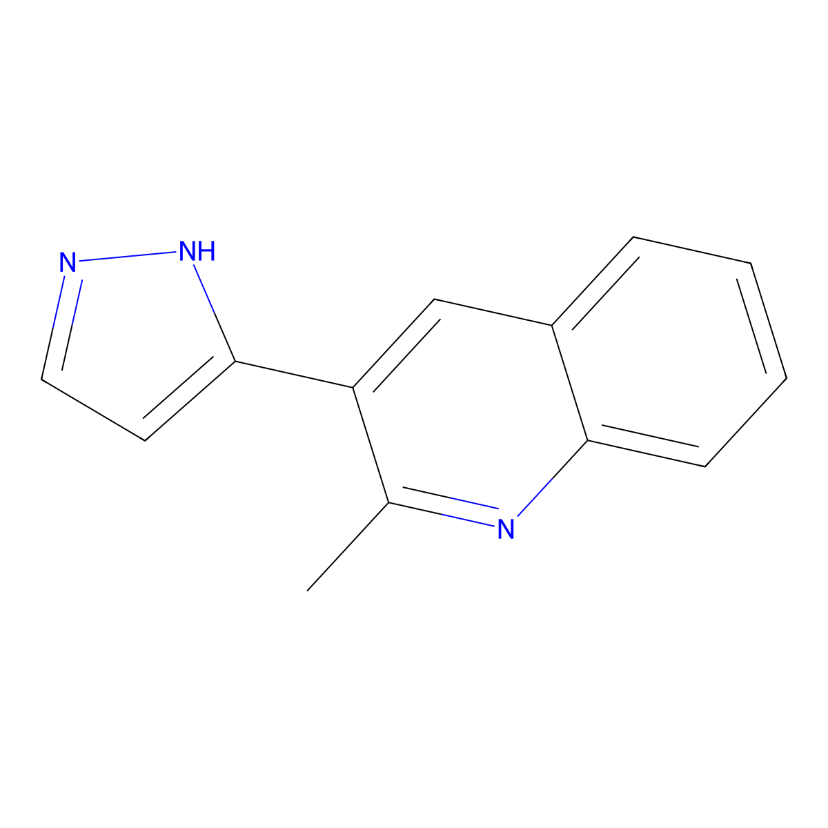 2-Methyl-3-(1H-pyrazol-3-YL)quinoline molecular structure, CAS 1522045-75-5