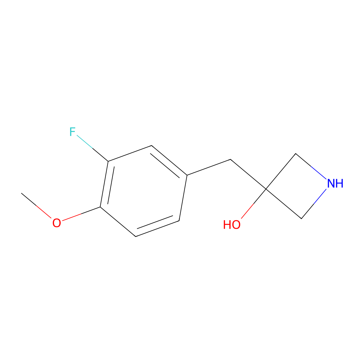 3-(3-Fluoro-4-methoxybenzyl)azetidin-3-ol molecular structure, CAS 1522049-21-3