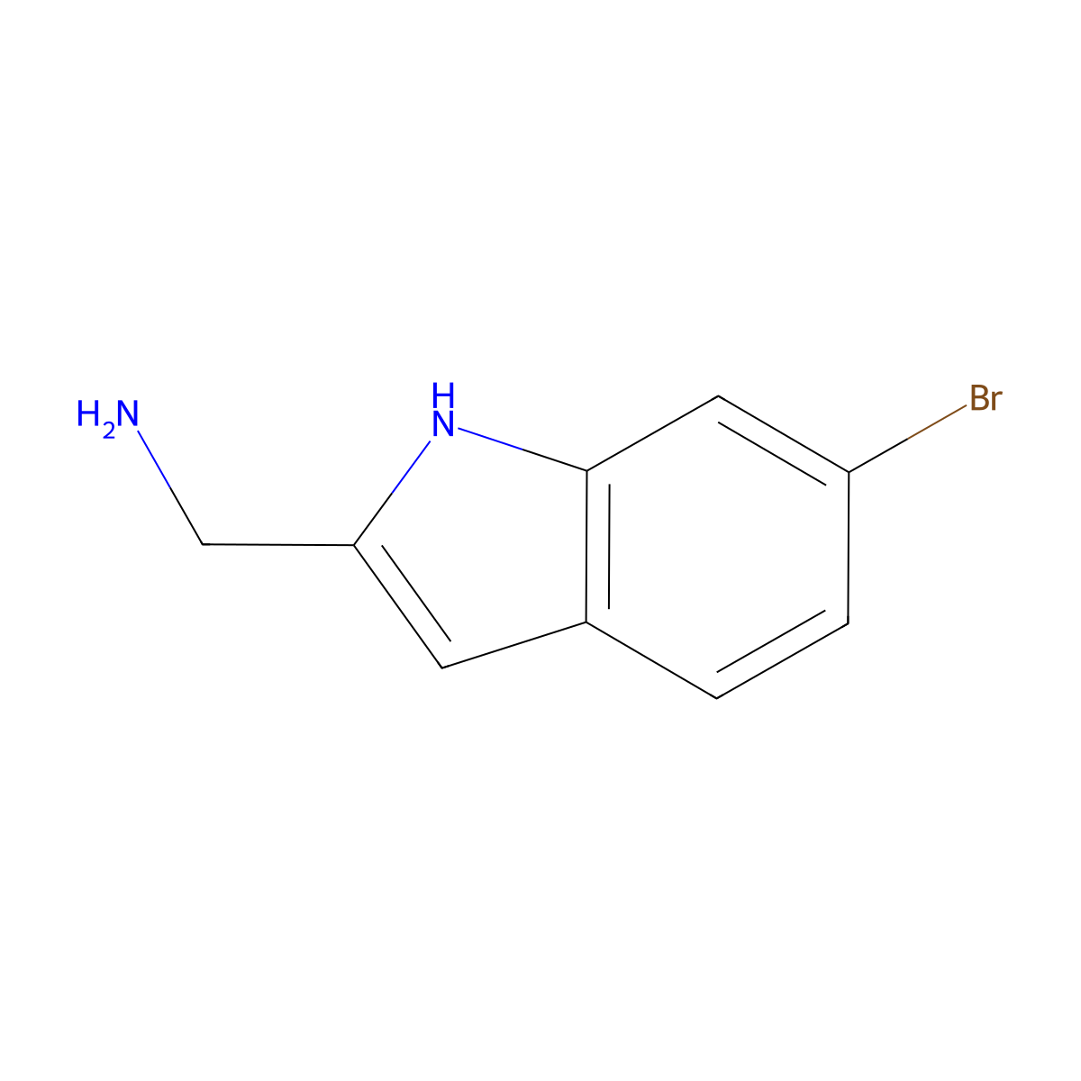 (6-Bromo-1H-indol-2-yl)methanamine molecular structure, CAS 1522059-20-6