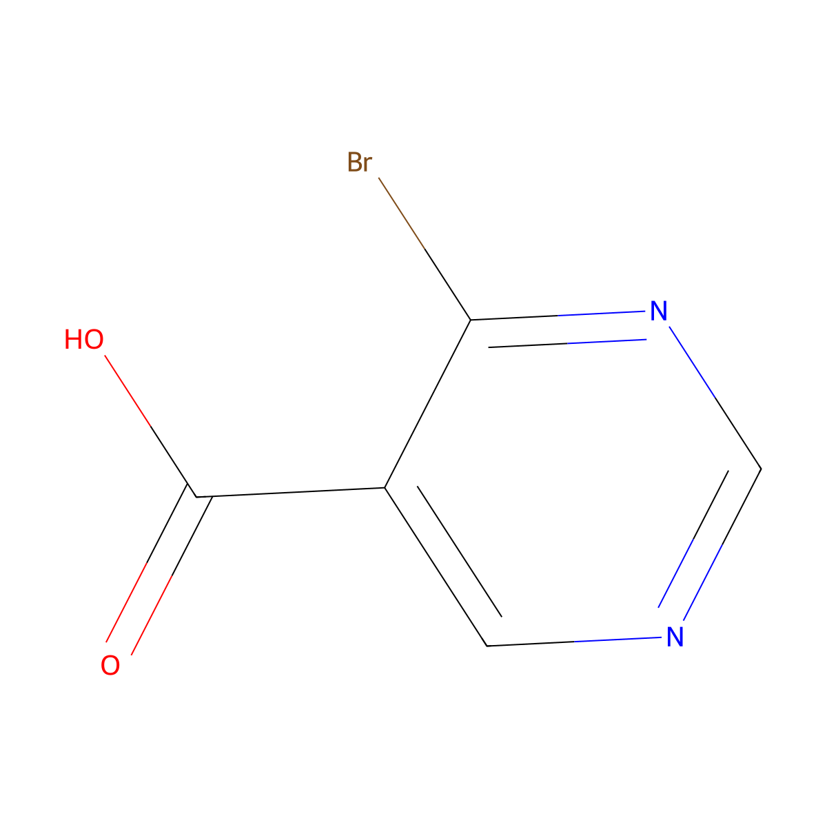 4-Bromo-5-pyrimidinecarboxylic acid molecular structure, CAS 1522059-70-6