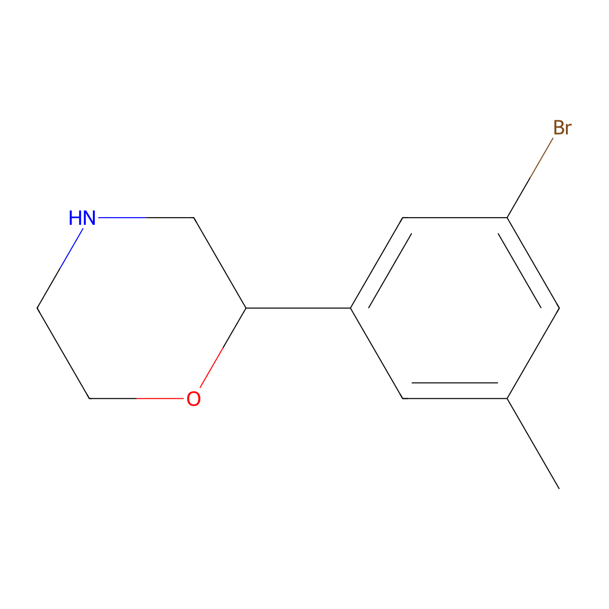 2-(3-Bromo-5-methylphenyl)morpholine molecular structure, CAS 1522062-53-8