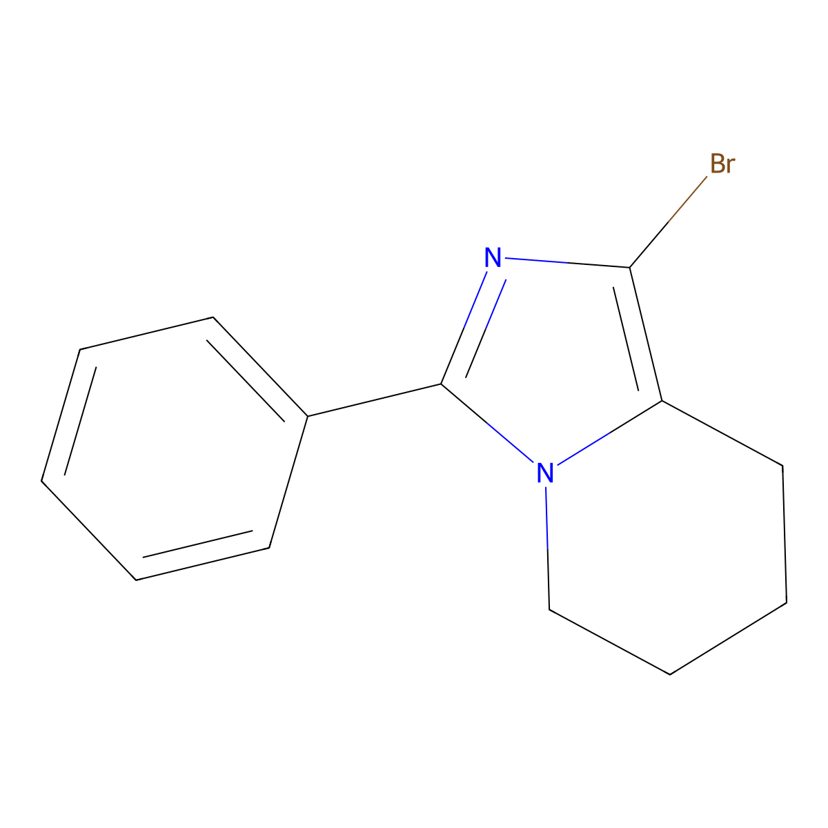 1-Bromo-3-phenyl-5,6,7,8-tetrahydroimidazo[1,5-a]pyridine molecular structure, CAS 1522072-32-7