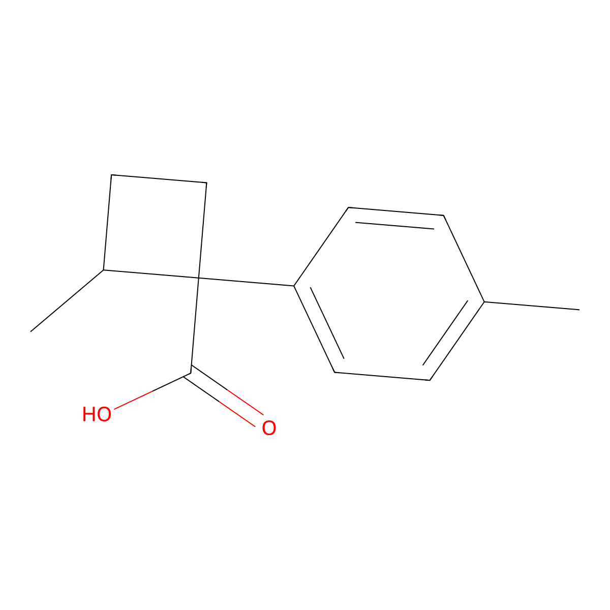 2-Methyl-1-(4-methylphenyl)cyclobutane-1-carboxylic acid molecular structure, CAS 1522077-65-1