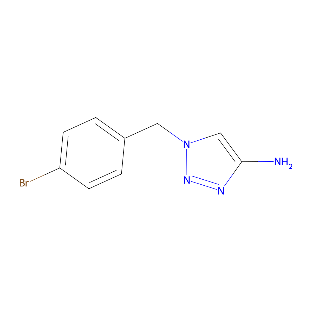 1-[(4-Bromophenyl)methyl]-1H-1,2,3-triazol-4-amine molecular structure, CAS 1522080-21-2