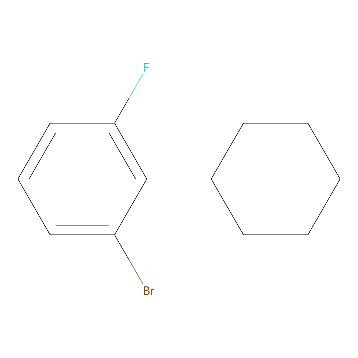 1-Bromo-2-cyclohexyl-3-fluorobenzene molecular structure, CAS 1522085-51-3