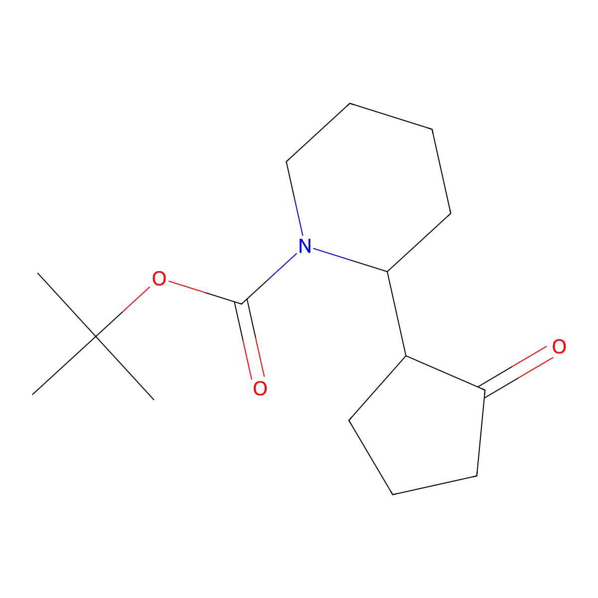 Tert-butyl 2-(2-oxocyclopentyl)piperidine-1-carboxylate molecular structure, CAS 1522098-66-3