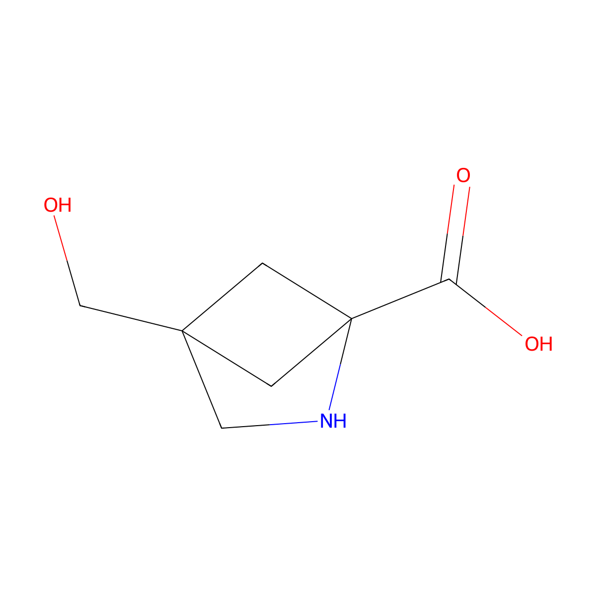 4-(Hydroxymethyl)-2-azabicyclo(2.1.1)hexane-1-carboxylic acid molecular structure, CAS 1522098-73-2