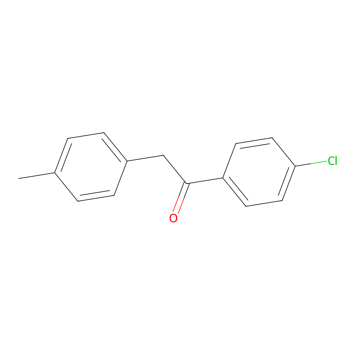 1-(4-Chlorophenyl)-2-(4-methylphenyl)ethanone molecular structure, CAS 15221-84-8
