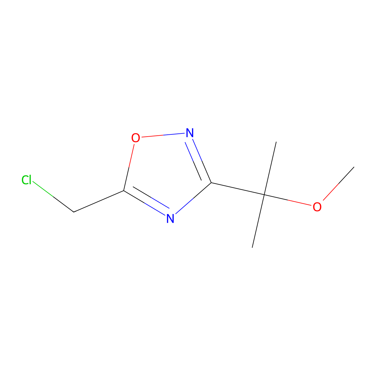 5-(Chloromethyl)-3-(2-methoxypropan-2-yl)-1,2,4-oxadiazole molecular structure, CAS 1522107-72-7
