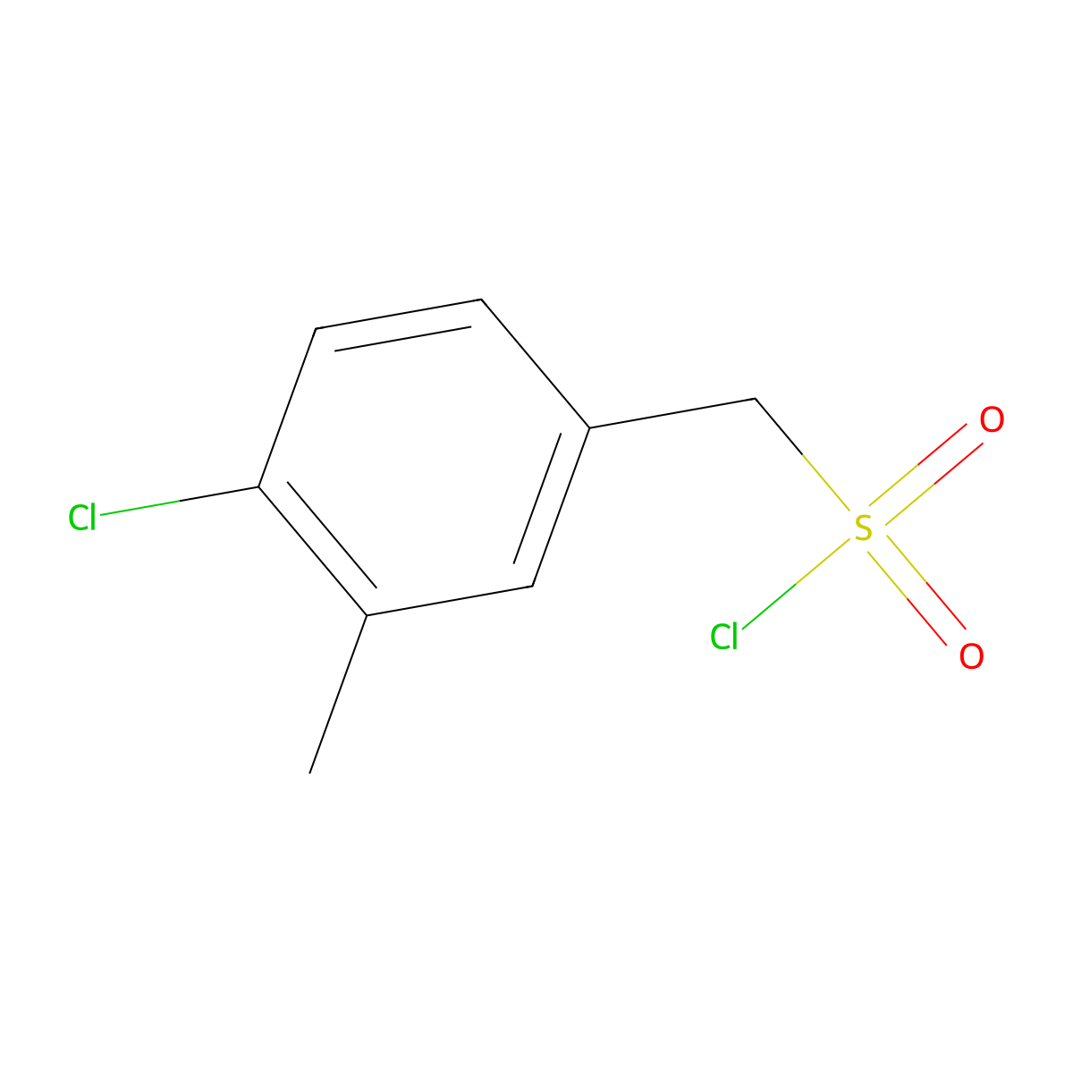 (4-Chloro-3-methylphenyl)methanesulfonyl chloride molecular structure, CAS 1522115-36-1