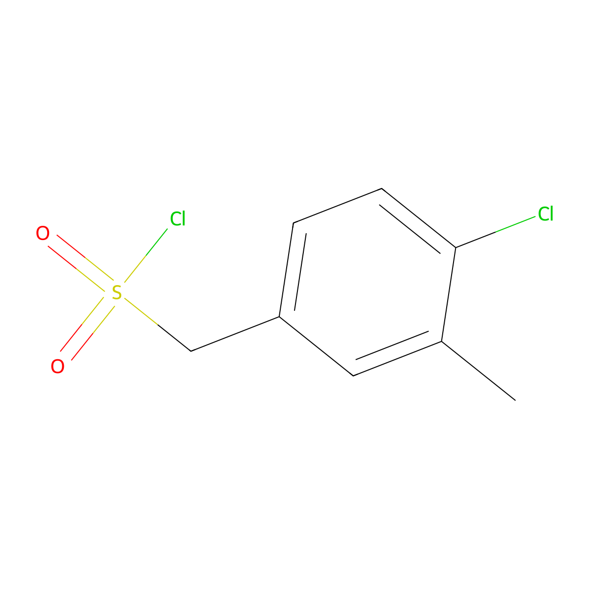 (4-Chloro-3-methylphenyl)methanesulfonyl chloride molecular structure, CAS 1522115-36-1