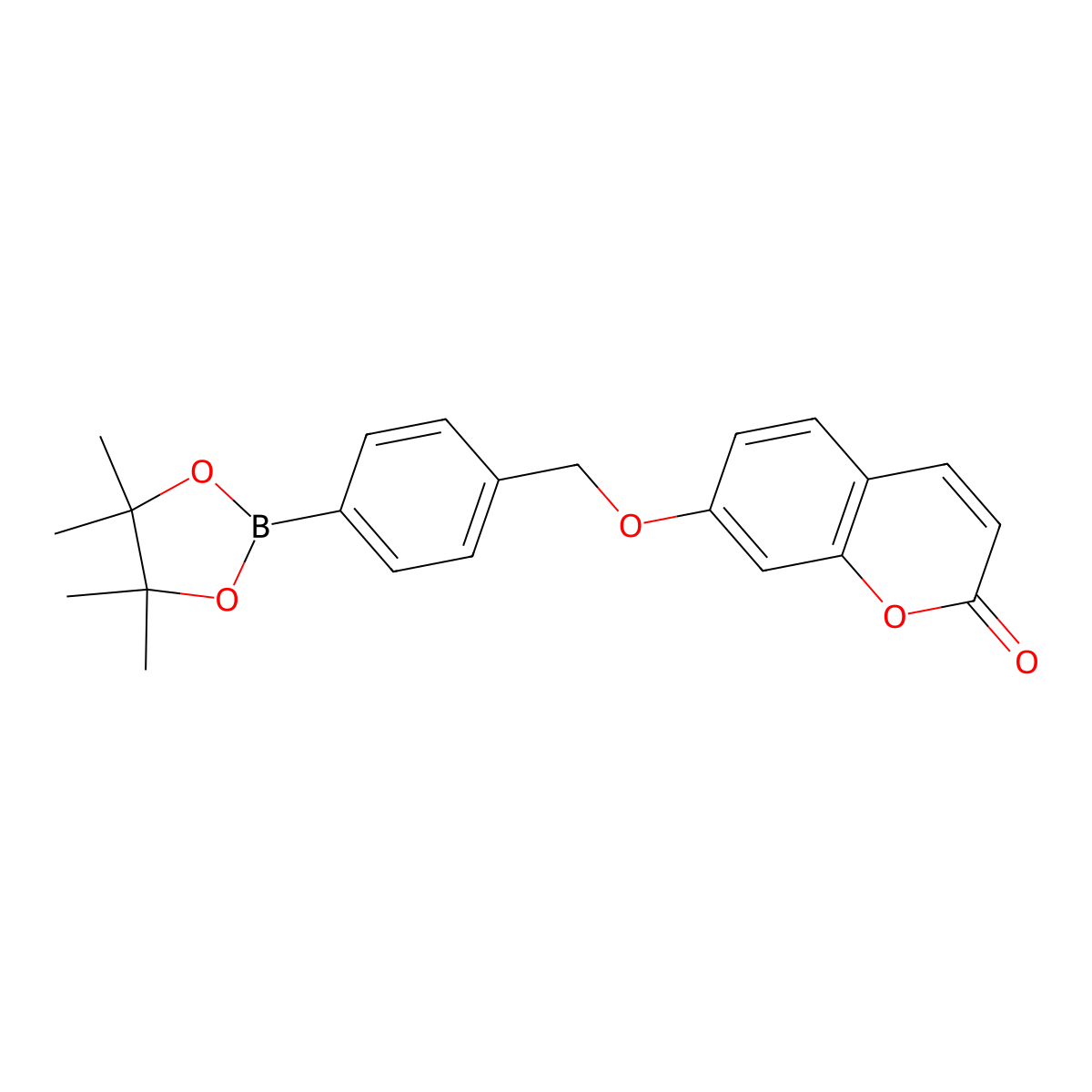 7-((4-(4,4,5,5-tetramethyl-1,3,2-dioxaborolan-2-yl)benzyl)oxy)-2H-chromen-2-one molecular structure, CAS 1522117-80-1