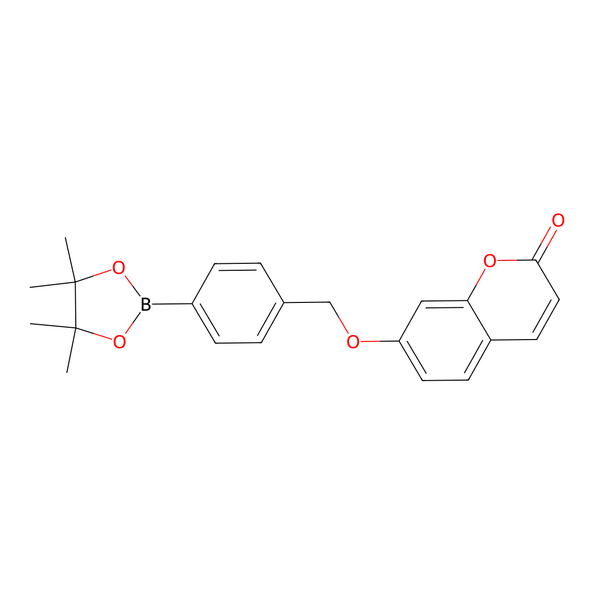 7-((4-(4,4,5,5-tetramethyl-1,3,2-dioxaborolan-2-yl)benzyl)oxy)-2H-chromen-2-one molecular structure, CAS 1522117-80-1