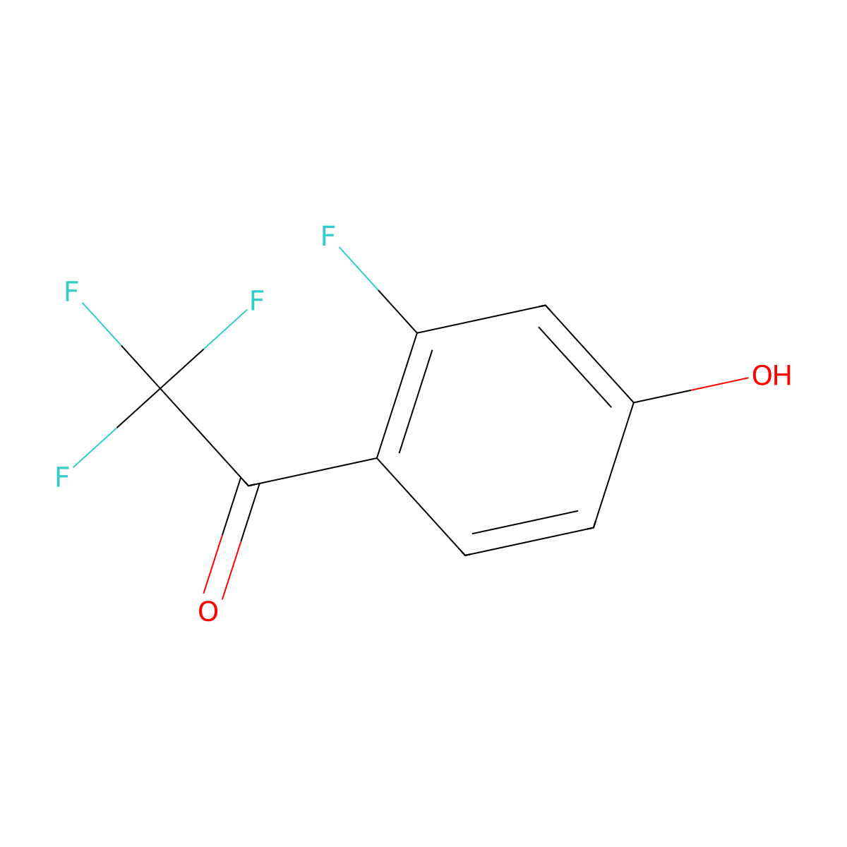 2,2,2-Trifluoro-1-(2-fluoro-4-hydroxyphenyl)ethanone molecular structure, CAS 1522118-68-8