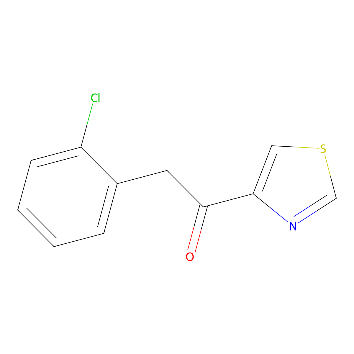 2-(2-Chlorophenyl)-1-(1,3-thiazol-4-yl)ethan-1-one molecular structure, CAS 1522120-95-1