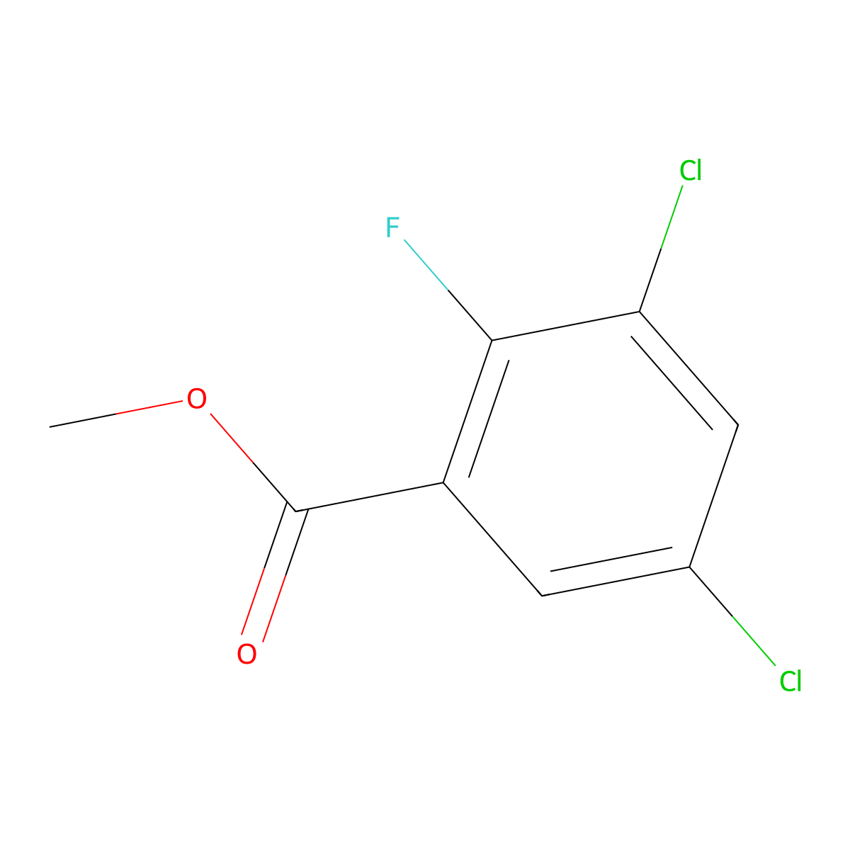 Methyl 3,5-dichloro-2-fluorobenzoate molecular structure, CAS 1522125-32-1