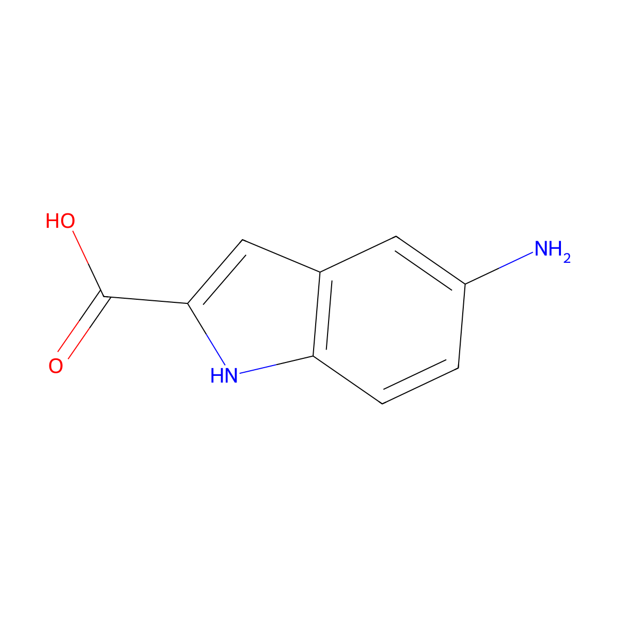 5-Amino-1H-indole-2-carboxylic acid molecular structure, CAS 152213-40-6