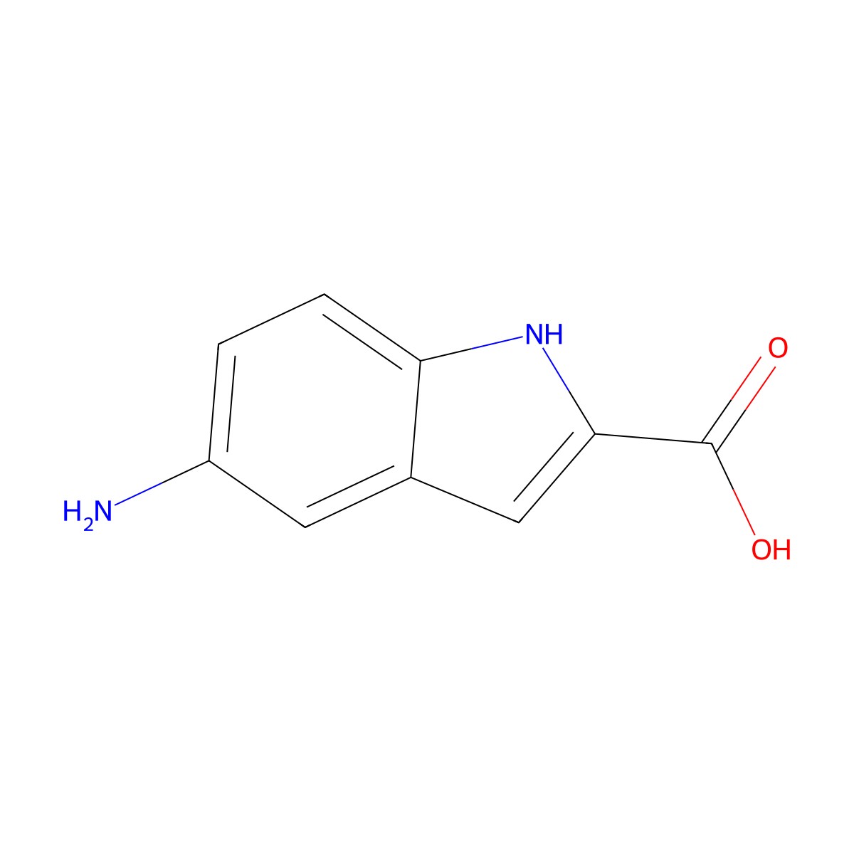 5-Amino-1H-indole-2-carboxylic acid molecular structure, CAS 152213-40-6