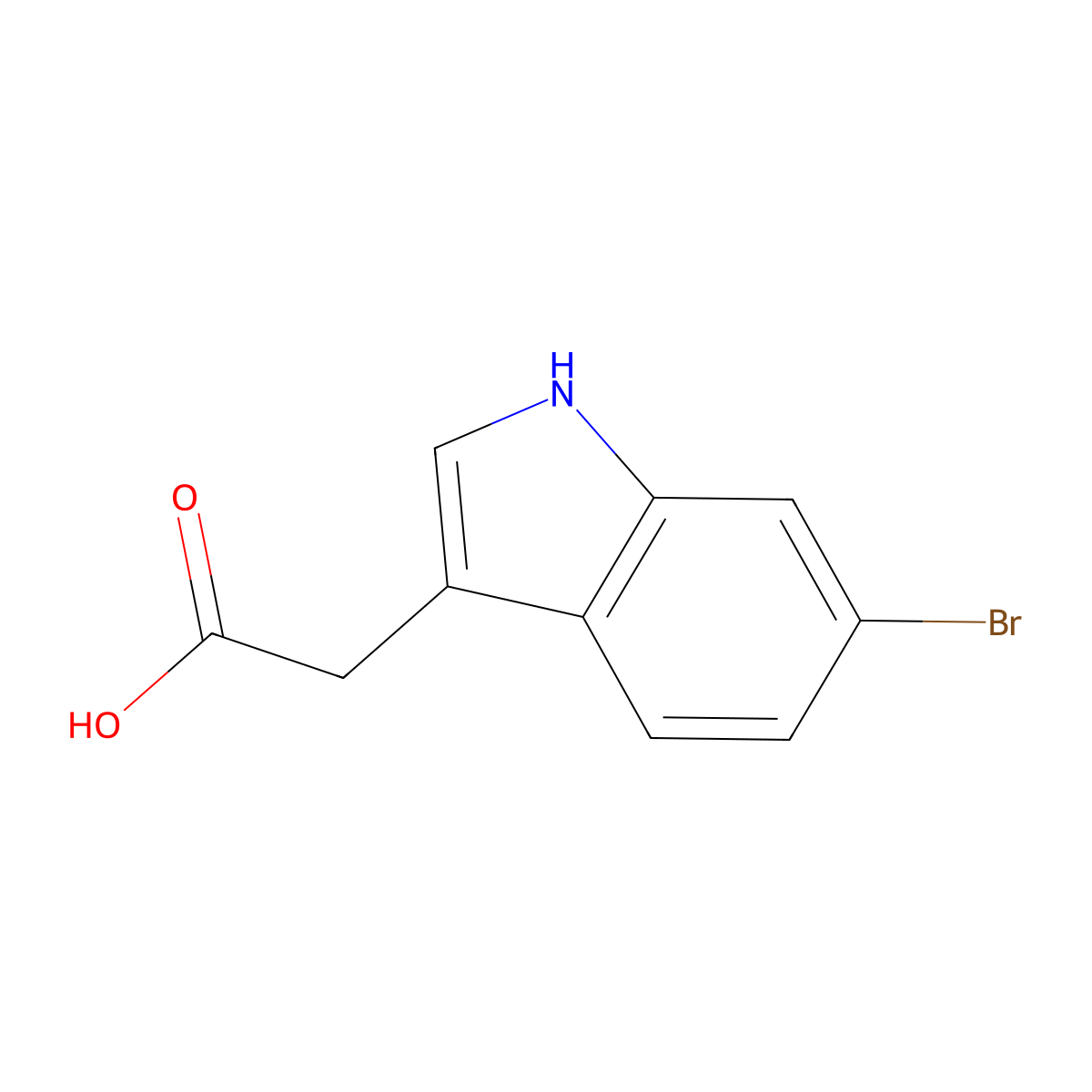 2-(6-bromo-1H-indol-3-yl)acetic acid molecular structure, CAS 152213-66-6