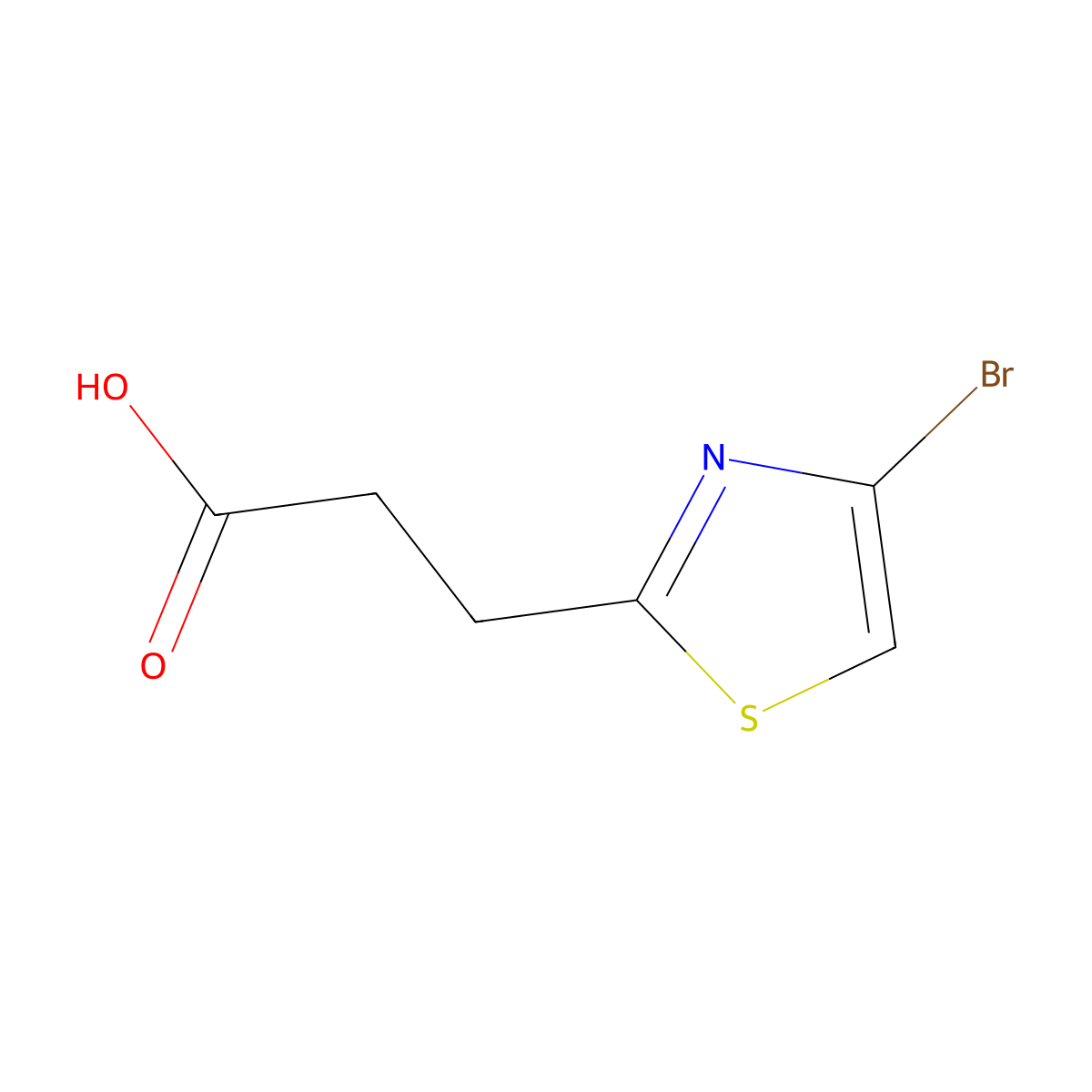 3-(4-Bromo-1,3-thiazol-2-yl)propanoic acid molecular structure, CAS 1522137-11-6