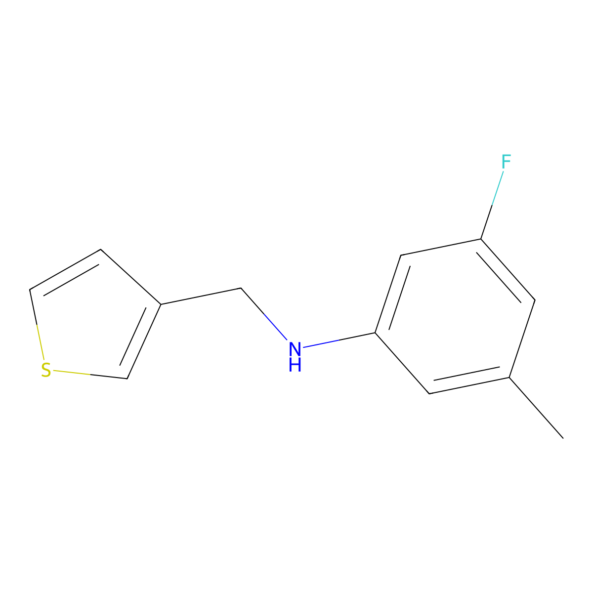 3-Fluoro-5-methyl-N-(thiophen-3-ylmethyl)aniline molecular structure, CAS 1522148-21-5