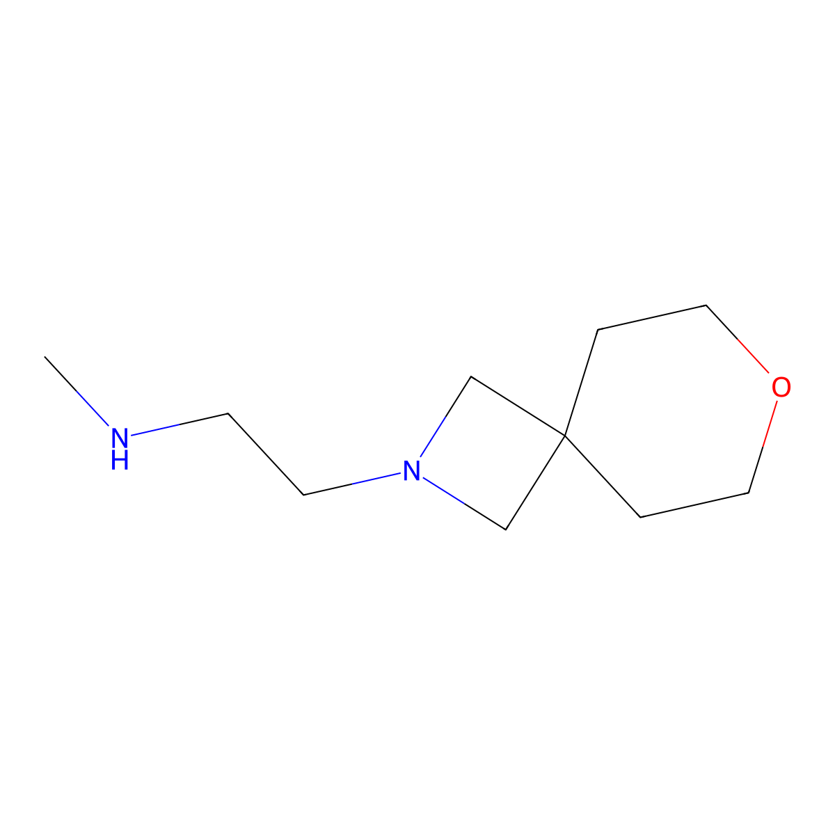 Methyl(2-{7-oxa-2-azaspiro[3.5]nonan-2-yl}ethyl)amine molecular structure, CAS 1522150-56-6