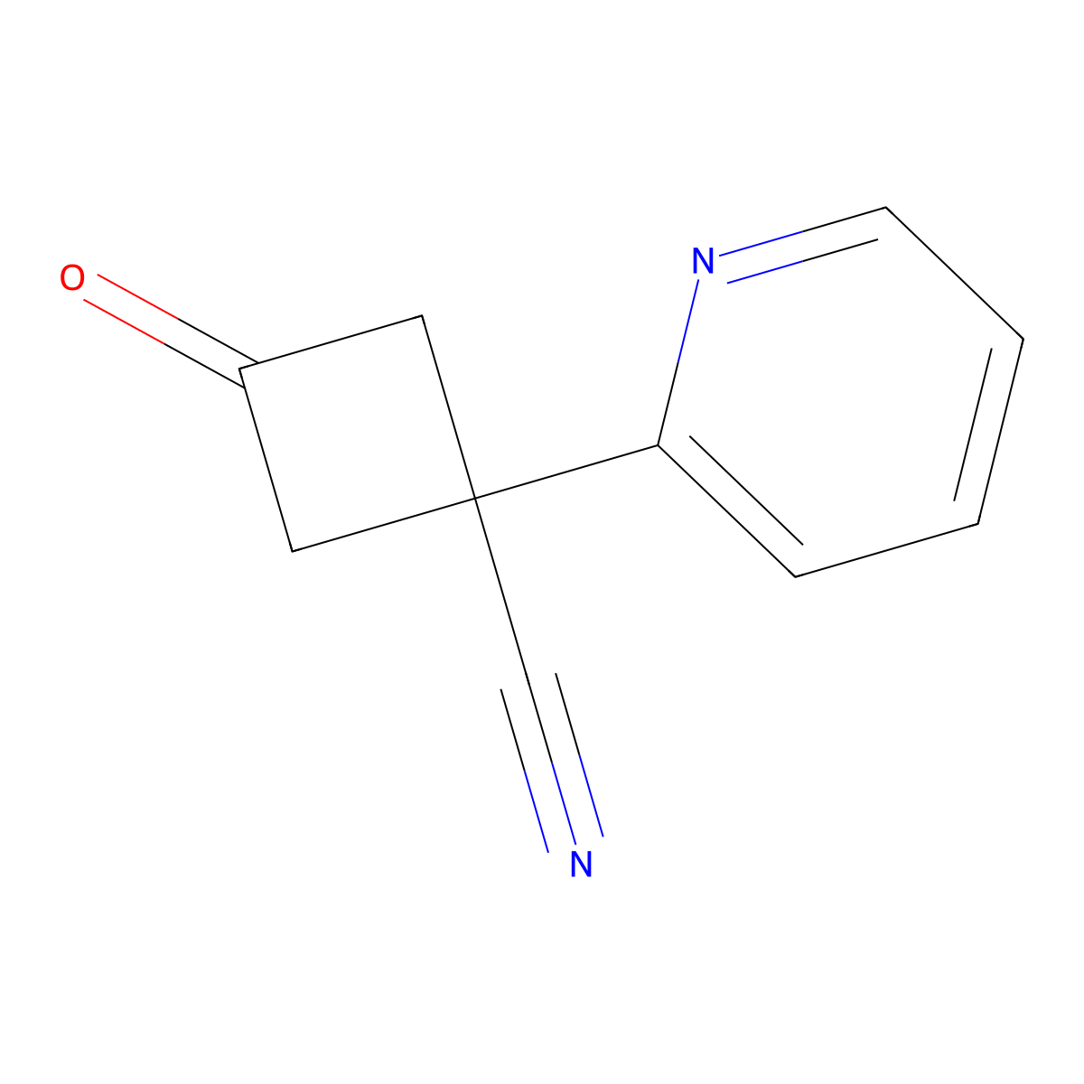 3-Oxo-1-(pyridin-2-yl)cyclobutane-1-carbonitrile molecular structure, CAS 1522153-71-4
