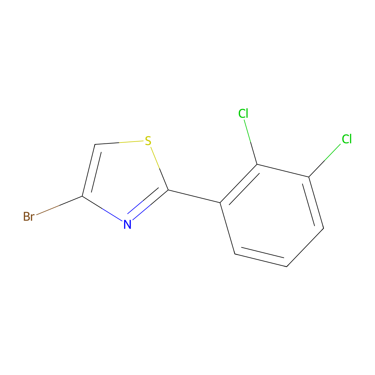 4-Bromo-2-(2,3-dichlorophenyl)-1,3-thiazole molecular structure, CAS 1522165-52-1