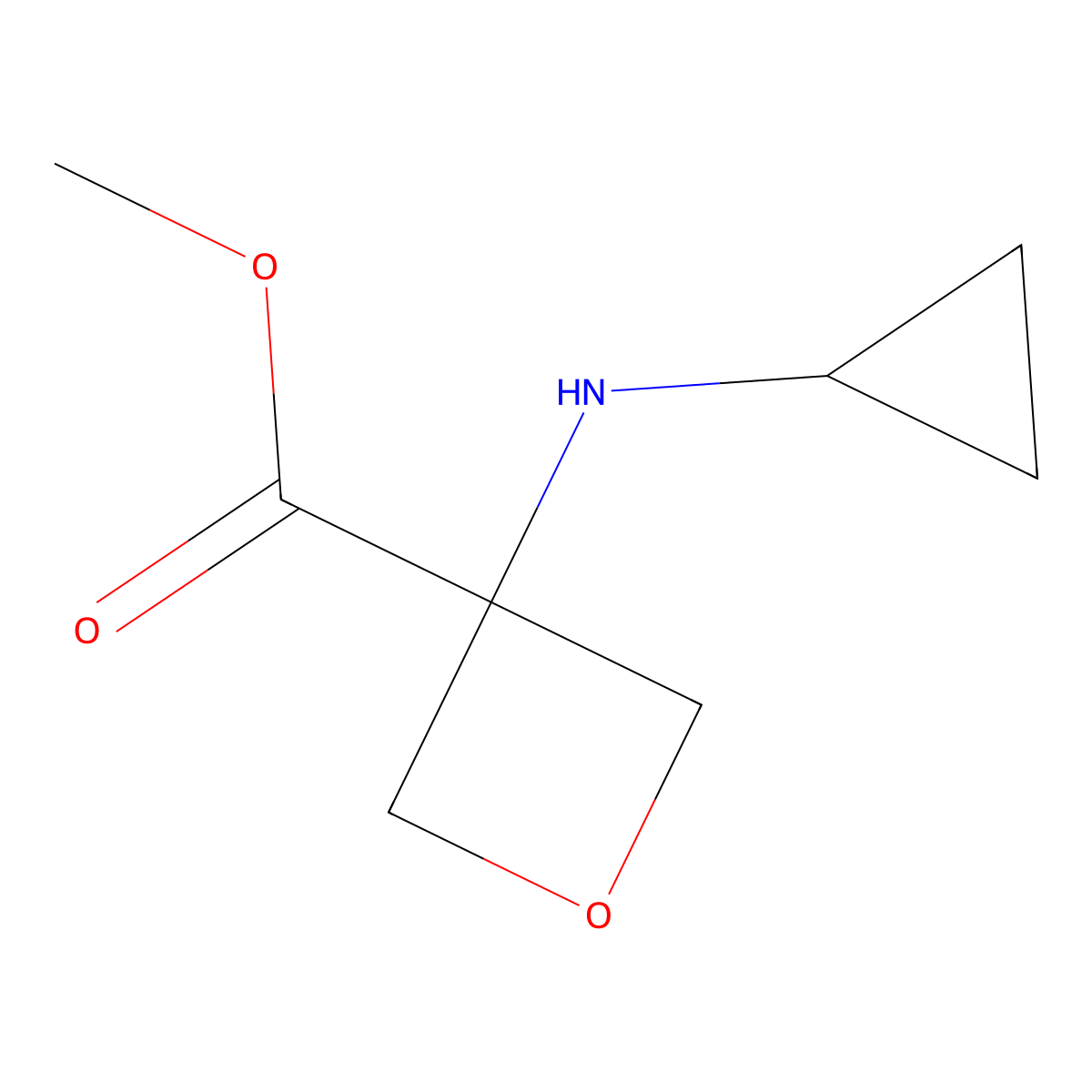 Methyl 3-(cyclopropylamino)oxetane-3-carboxylate molecular structure, CAS 1522173-21-2