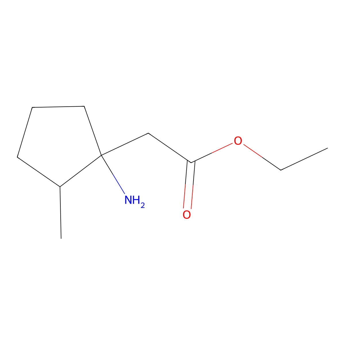 Ethyl 2-(1-amino-2-methylcyclopentyl)acetate molecular structure, CAS 1522187-47-8