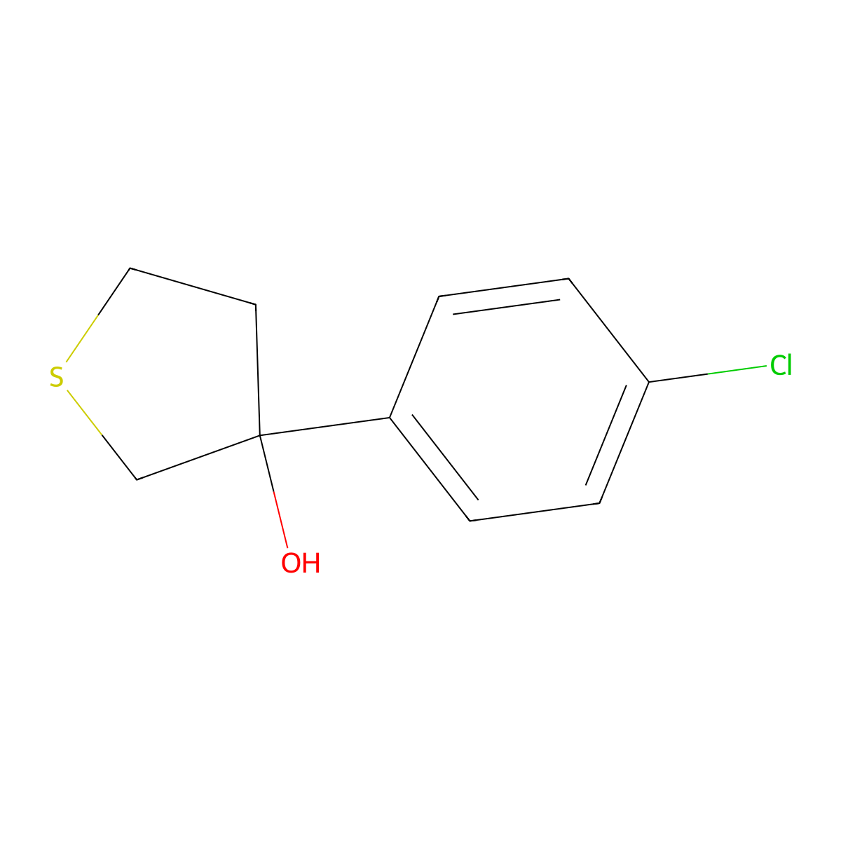 3-(4-Chlorophenyl)tetrahydrothiophene-3-ol molecular structure, CAS 1522195-06-7