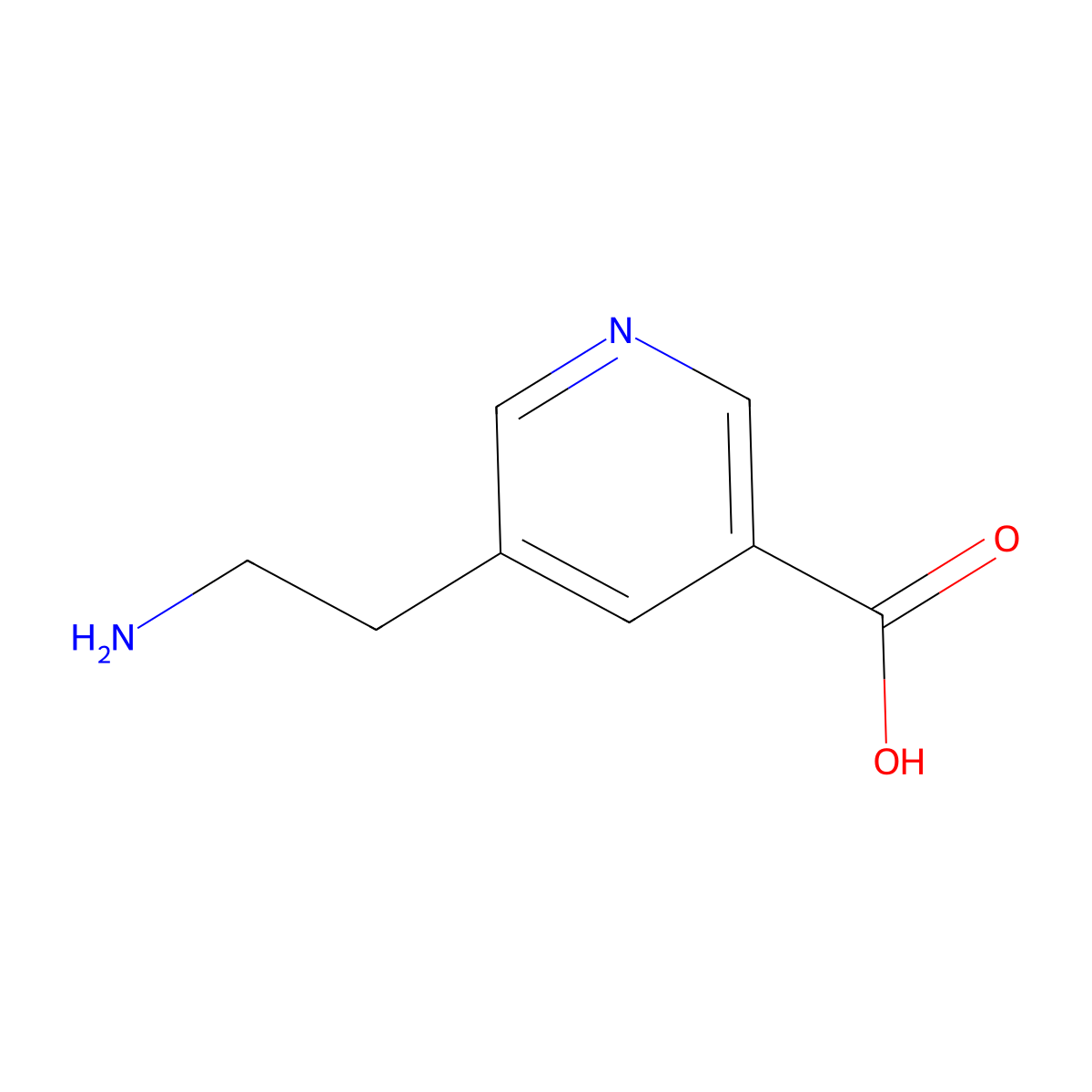 5-(2-Aminoethyl)-3-pyridinecarboxylic acid molecular structure, CAS 1522203-54-8