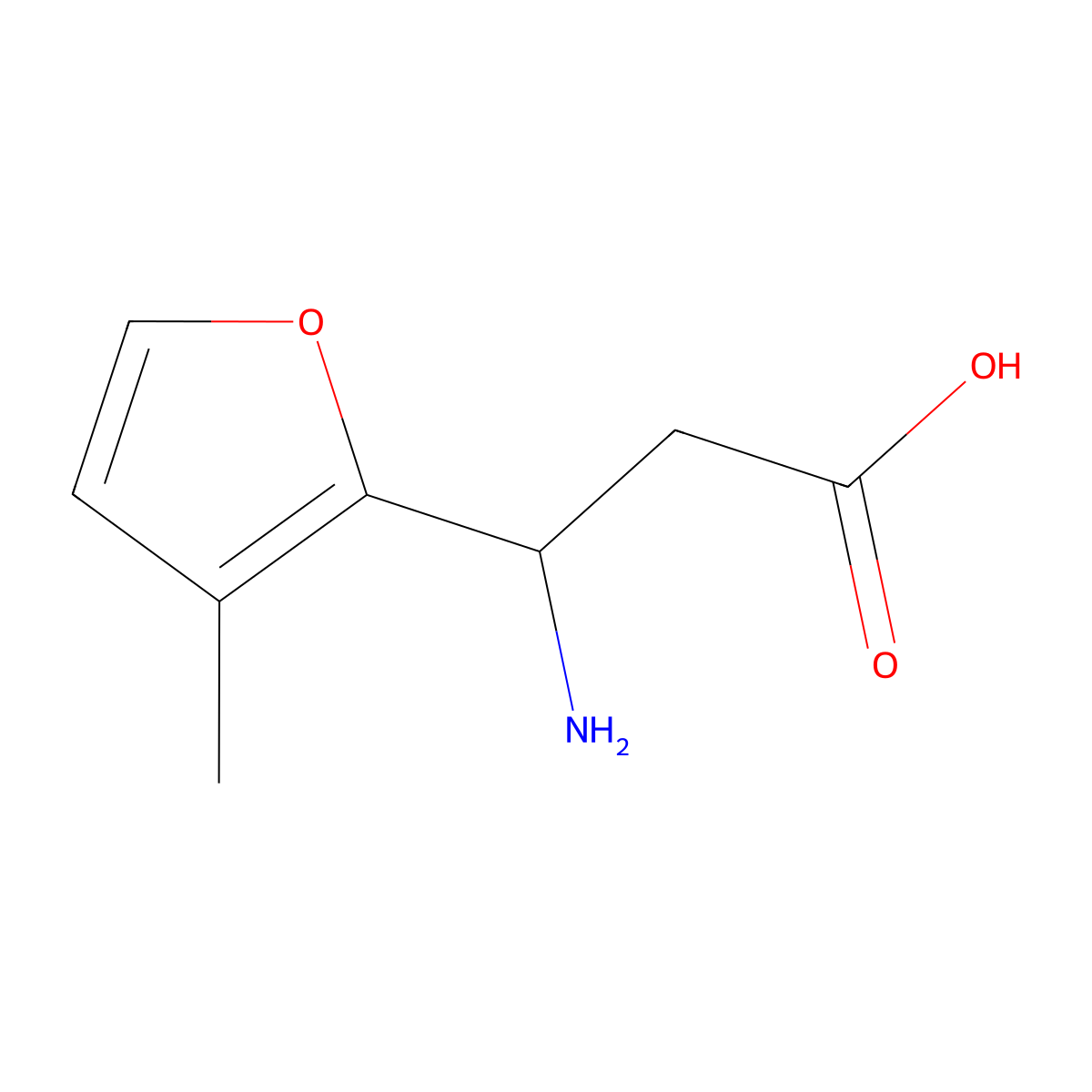 3-Amino-3-(3-methylfuran-2-yl)propanoic acid molecular structure, CAS 1522203-69-5