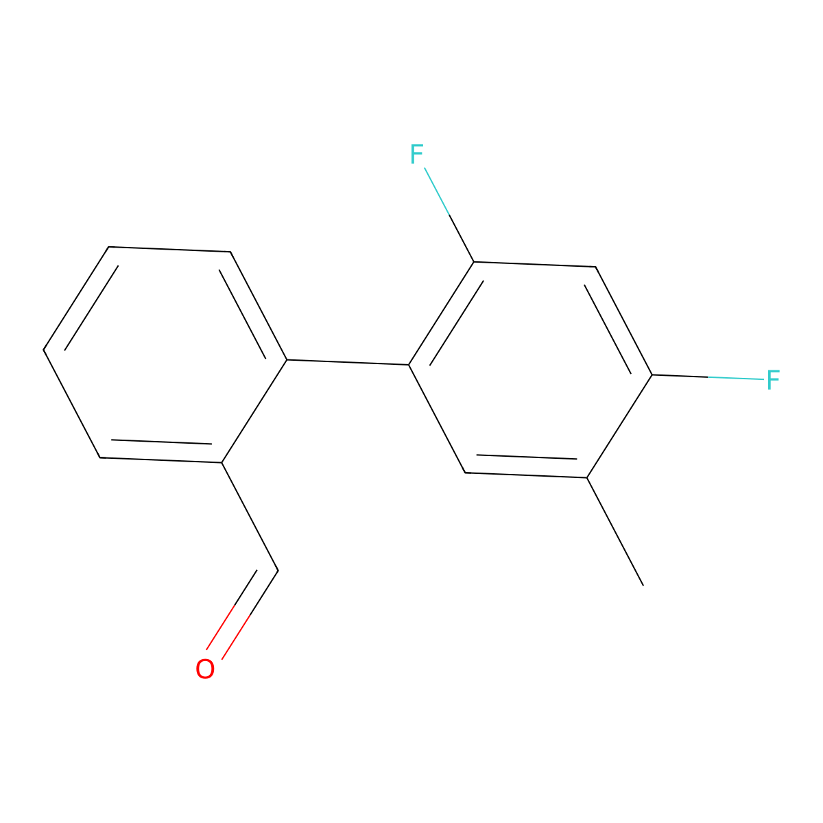 2',4'-Difluoro-5'-methyl[1,1'-biphenyl]-2-carboxaldehyde molecular structure, CAS 1522215-72-0