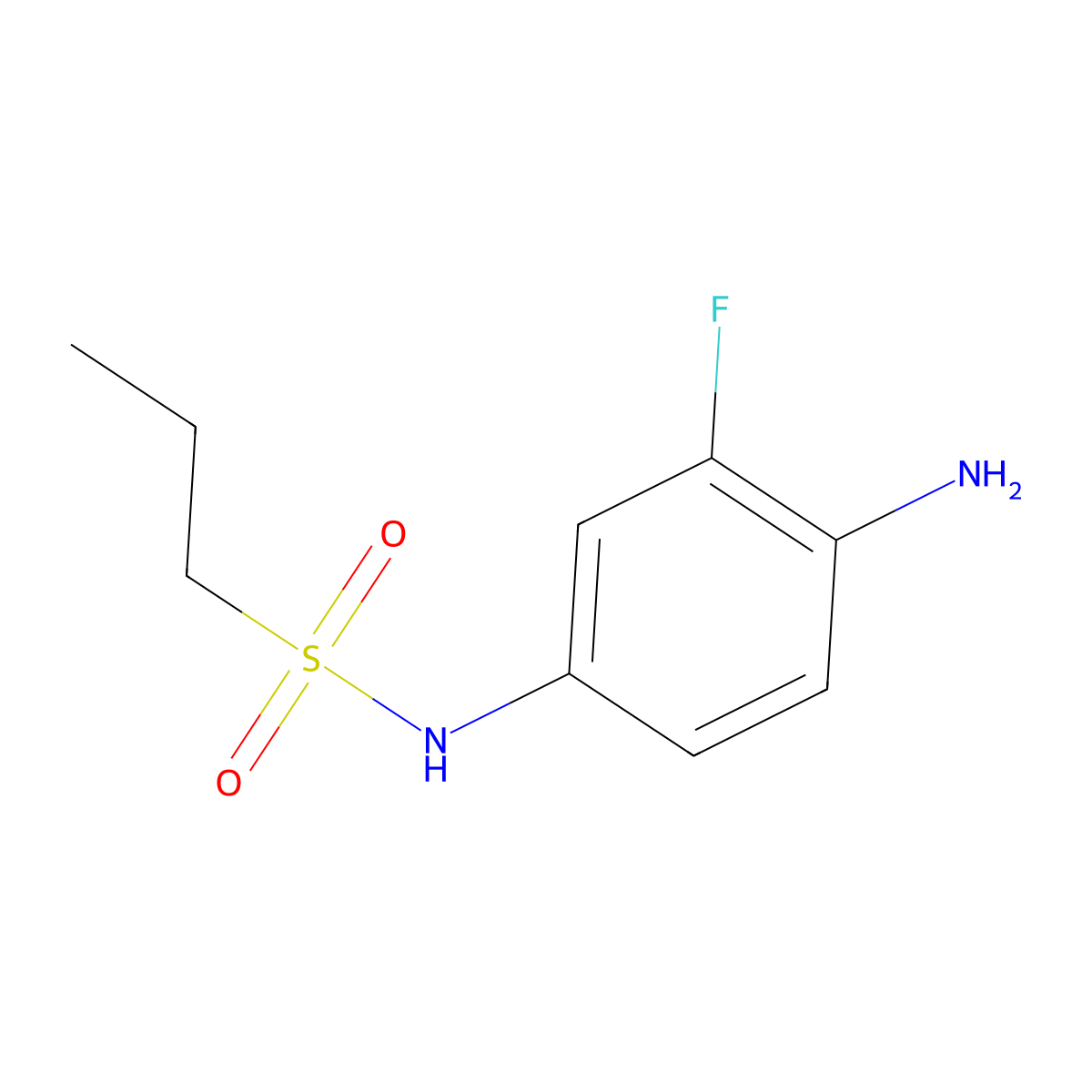 N-(4-amino-3-fluorophenyl)propane-1-sulfonamide molecular structure, CAS 1522231-02-2