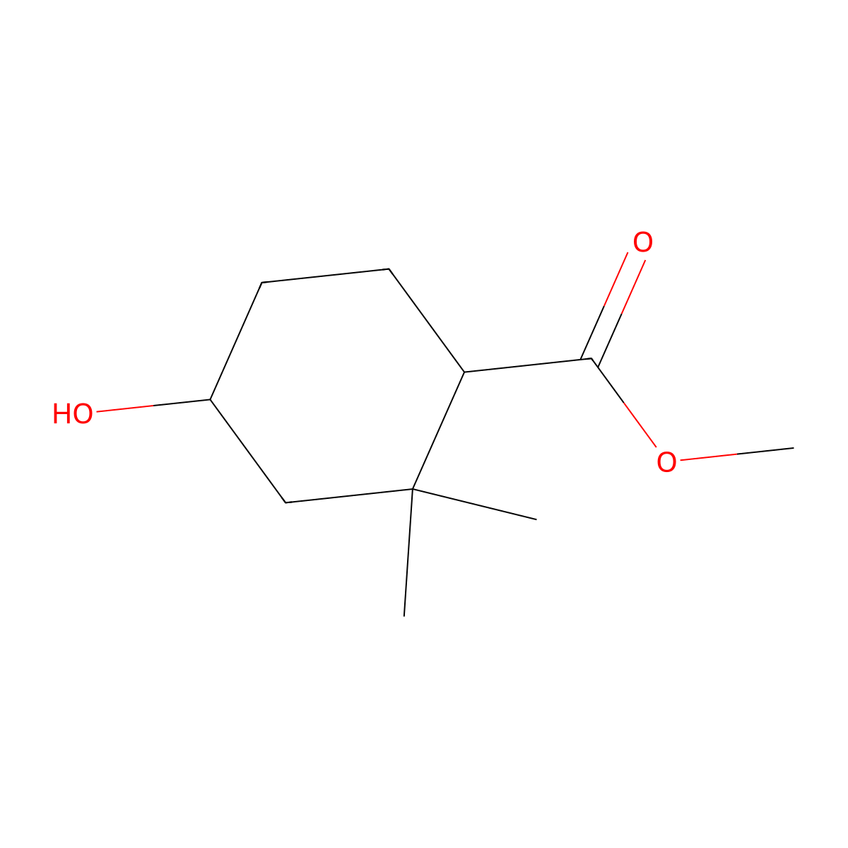 Methyl 4-hydroxy-2,2-dimethylcyclohexanecarboxylate molecular structure, CAS 1522240-51-2