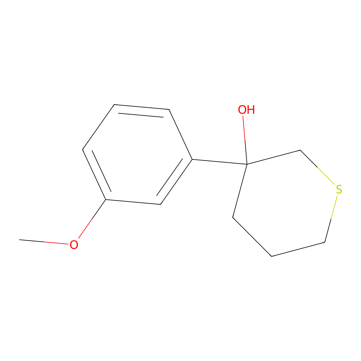 3-(3-Methoxyphenyl)thian-3-ol molecular structure, CAS 1522242-44-9