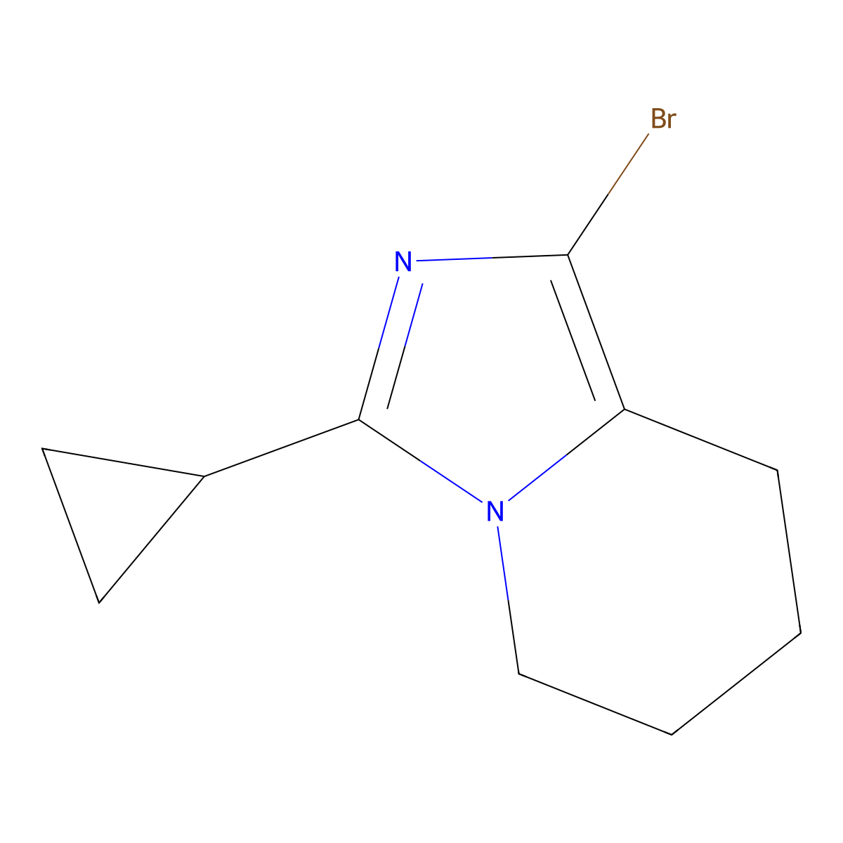1-bromo-3-cyclopropyl-5H,6H,7H,8H-imidazo[1,5-a]pyridine molecular structure, CAS 1522264-34-1