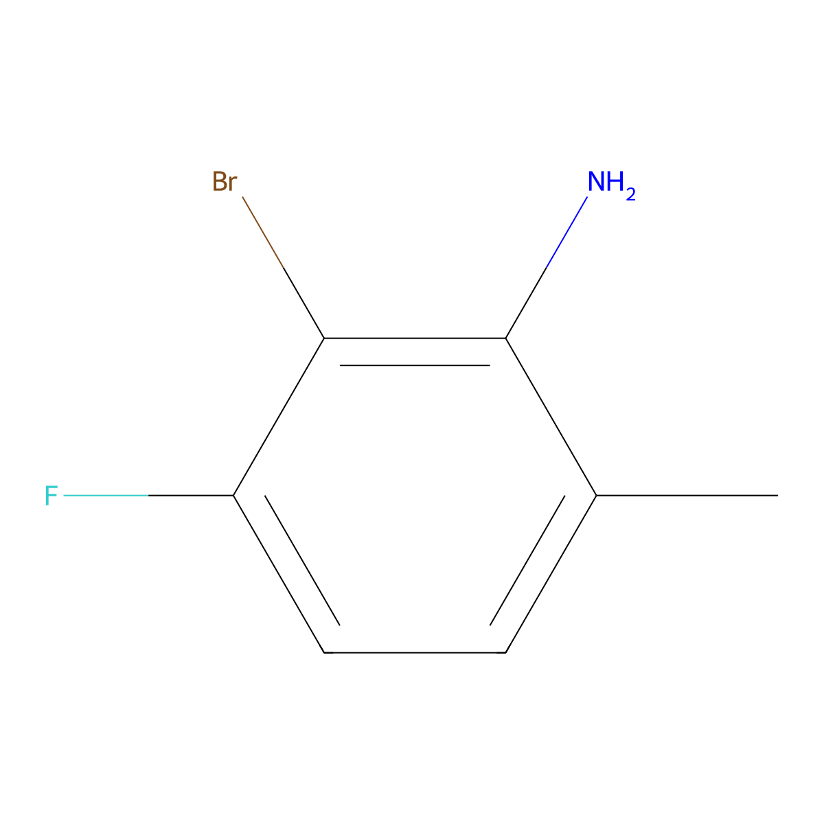 2-Bromo-3-fluoro-6-methylaniline molecular structure, CAS 1522267-53-3