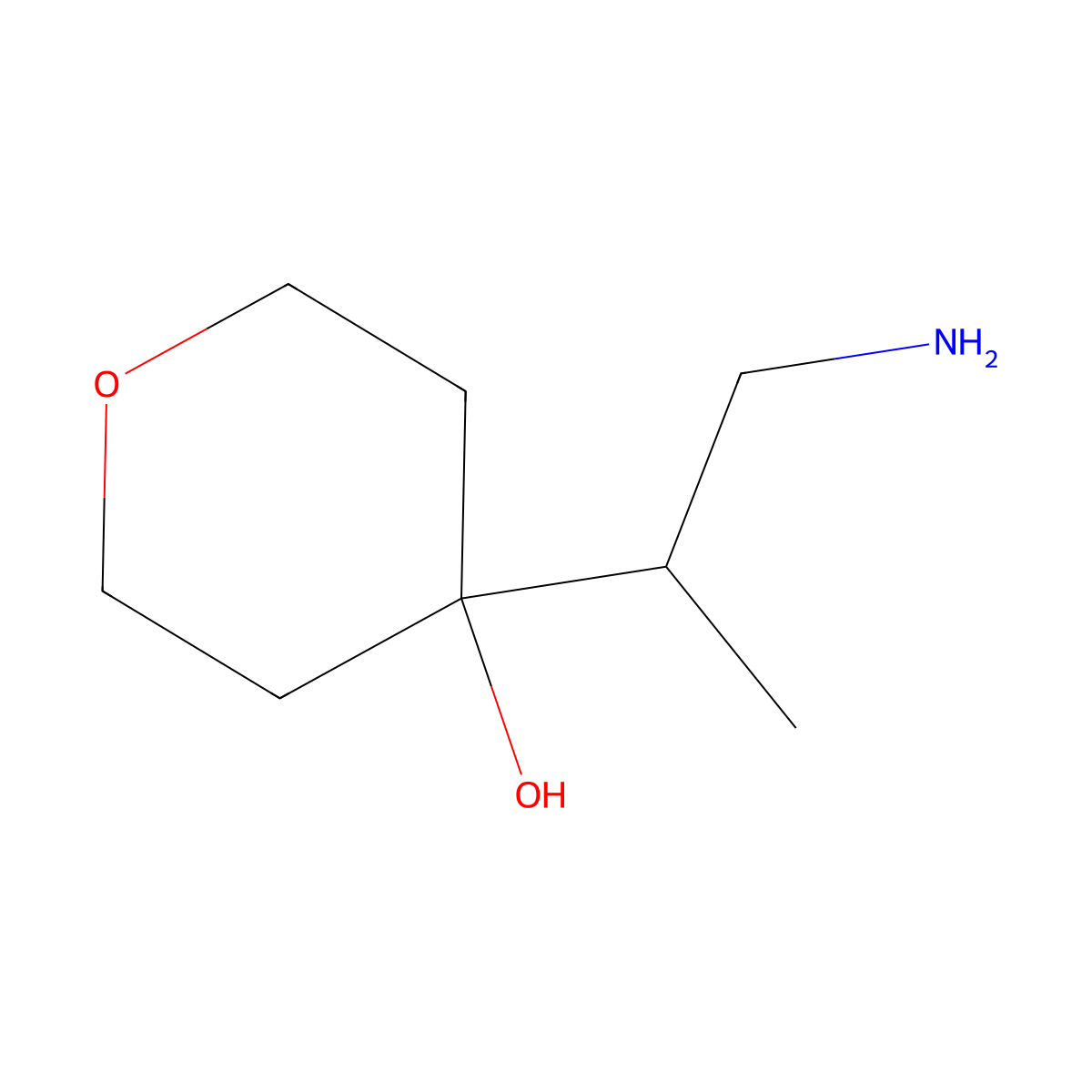 4-(1-Aminopropan-2-yl)oxan-4-ol molecular structure, CAS 1522267-86-2