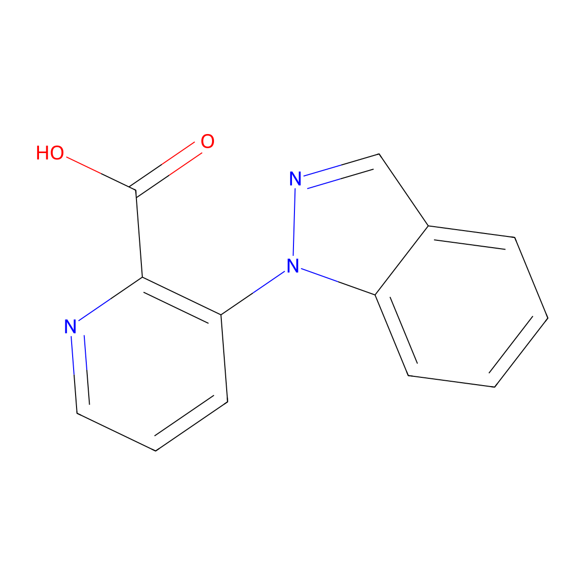 3-(1H-indazol-1-yl)pyridine-2-carboxylic acid molecular structure, CAS 1522271-92-6