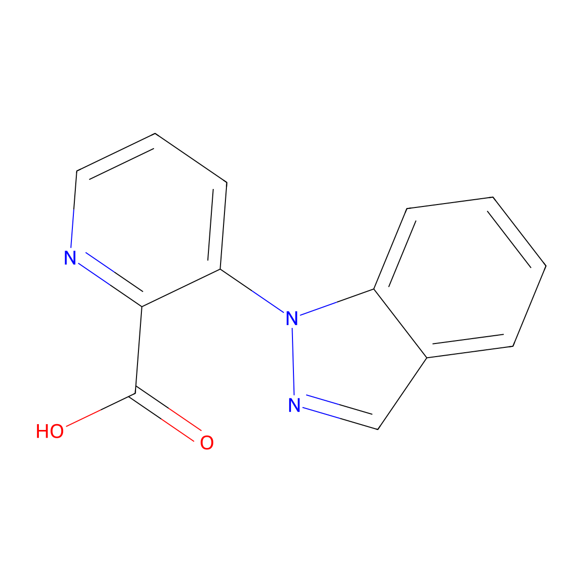 3-(1H-indazol-1-yl)pyridine-2-carboxylic acid molecular structure, CAS 1522271-92-6