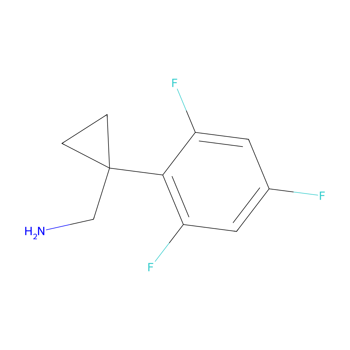 [1-(2,4,6-Trifluorophenyl)cyclopropyl]methanamine molecular structure, CAS 1522280-87-0