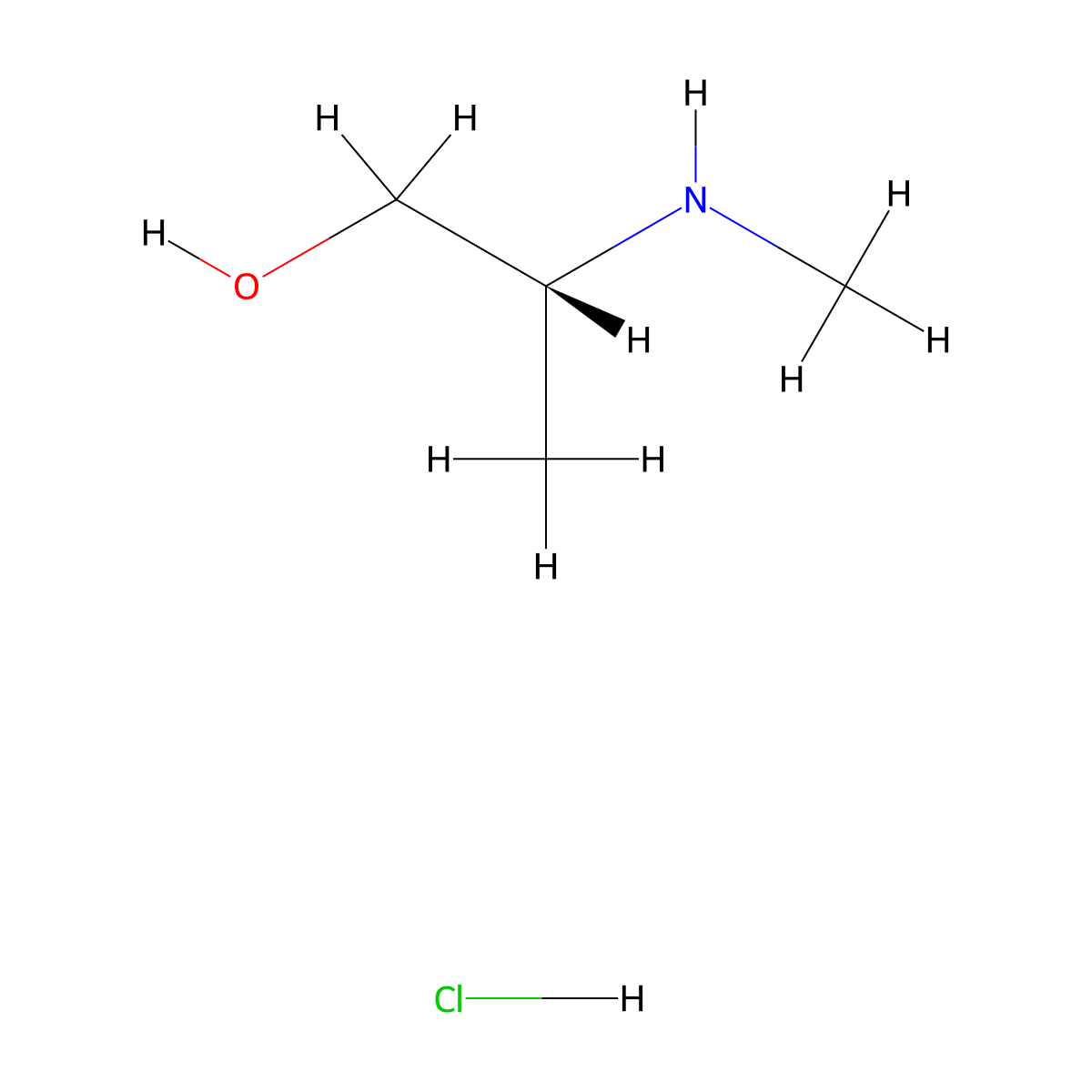 (R)-2-(Methylamino)propan-1-ol hydrochloride molecular structure, CAS 152230-64-3