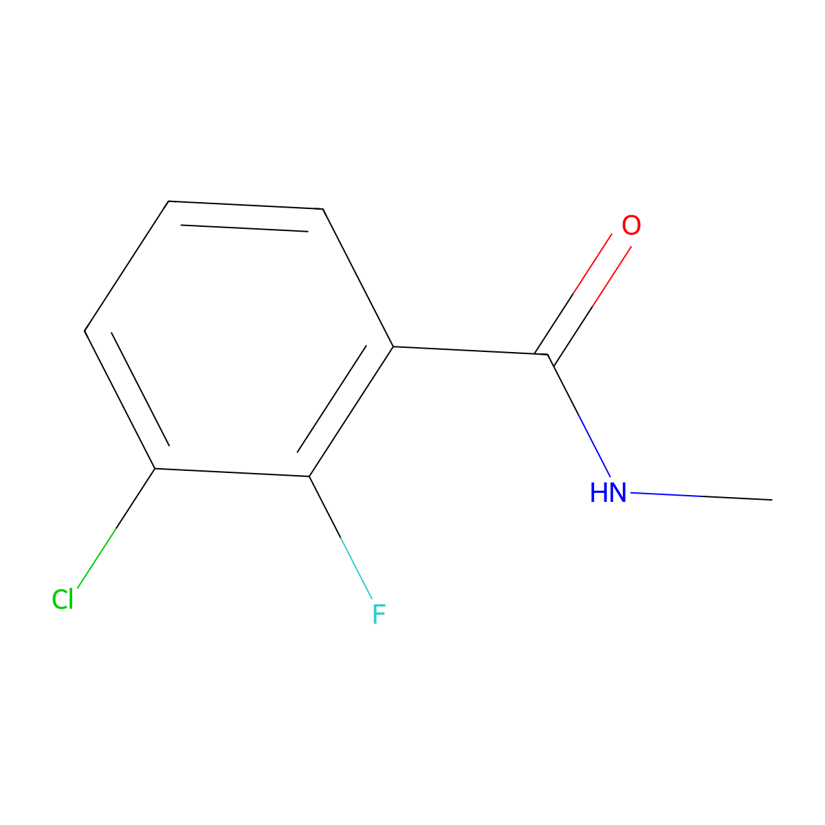 3-chloro-2-fluoro-N-methylbenzamide molecular structure, CAS 1522302-25-5