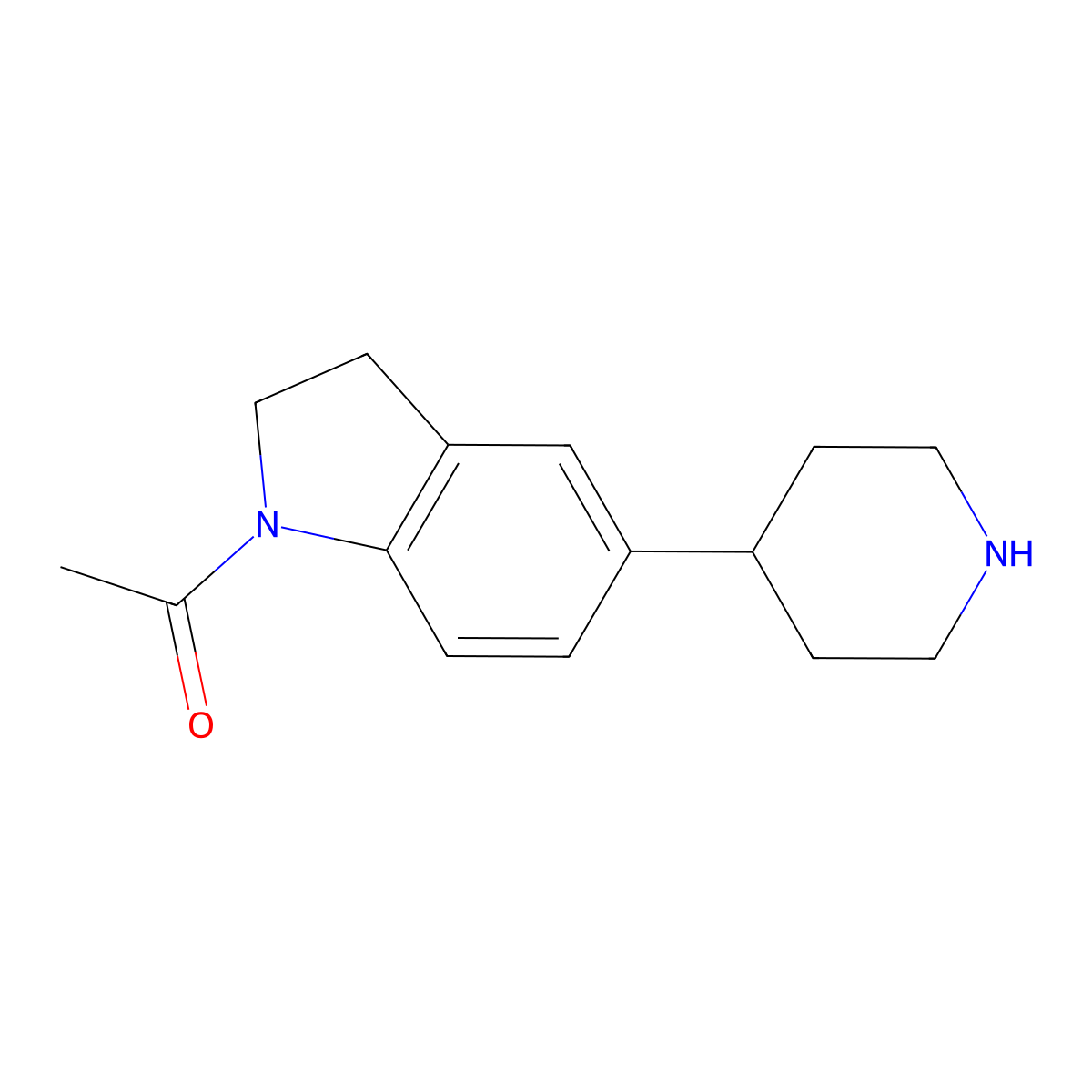 1-(5-(Piperidin-4-yl)indolin-1-yl)ethanone molecular structure, CAS 1522308-27-5