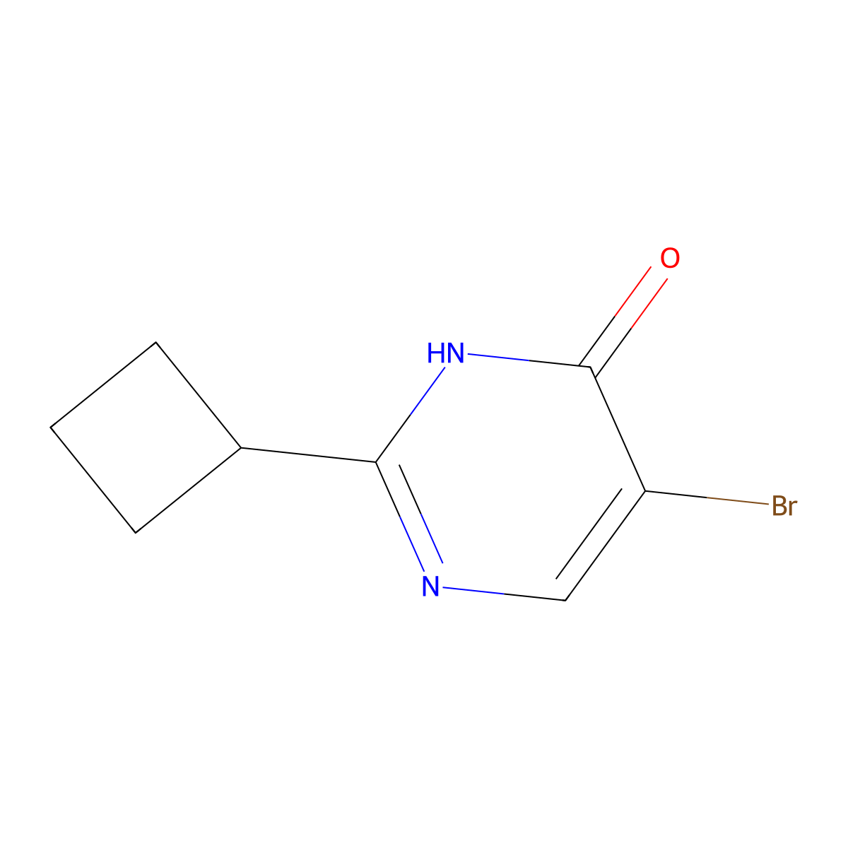 5-Bromo-2-cyclobutyl-3,4-dihydropyrimidin-4-one molecular structure, CAS 1522311-88-1
